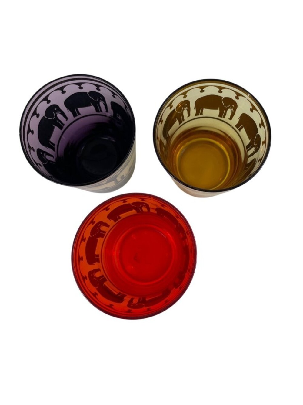Set Of 3 Vintage MCM Elephant-Themed Juice/Lg Shot Glasses With Gold Detailing - Picture 5 of 9